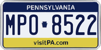PA license plate MPO8522