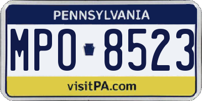 PA license plate MPO8523