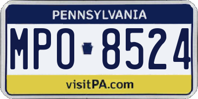 PA license plate MPO8524