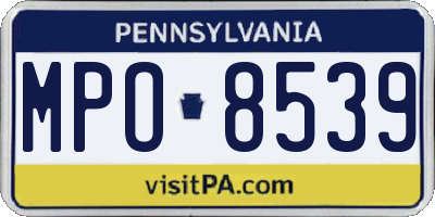 PA license plate MPO8539
