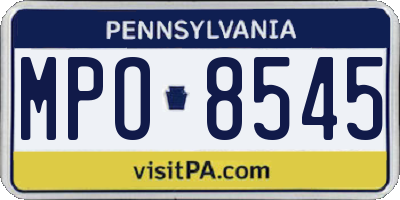 PA license plate MPO8545