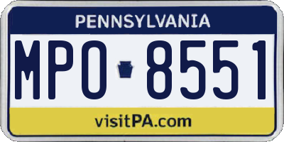 PA license plate MPO8551