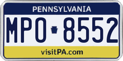 PA license plate MPO8552