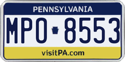 PA license plate MPO8553