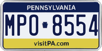 PA license plate MPO8554