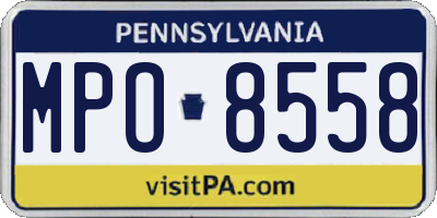PA license plate MPO8558