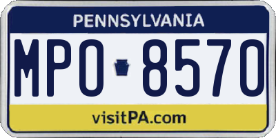 PA license plate MPO8570