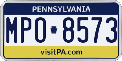 PA license plate MPO8573