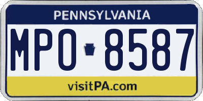 PA license plate MPO8587