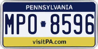 PA license plate MPO8596