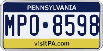 PA license plate MPO8598