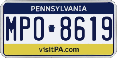 PA license plate MPO8619