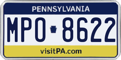 PA license plate MPO8622