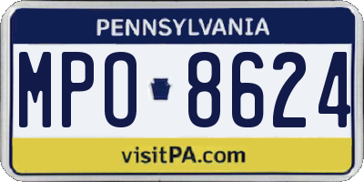 PA license plate MPO8624