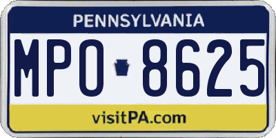 PA license plate MPO8625