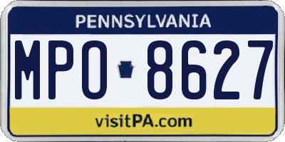 PA license plate MPO8627