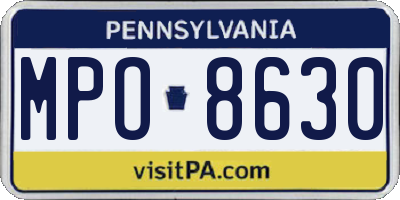 PA license plate MPO8630