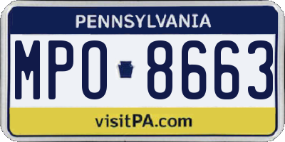 PA license plate MPO8663