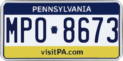 PA license plate MPO8673