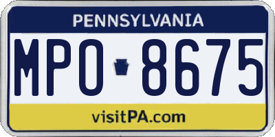 PA license plate MPO8675