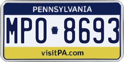 PA license plate MPO8693