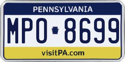 PA license plate MPO8699