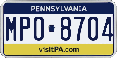 PA license plate MPO8704