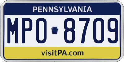 PA license plate MPO8709