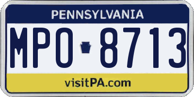 PA license plate MPO8713