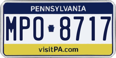 PA license plate MPO8717