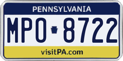 PA license plate MPO8722