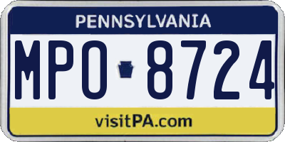 PA license plate MPO8724