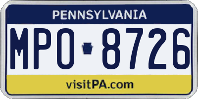 PA license plate MPO8726