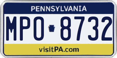 PA license plate MPO8732