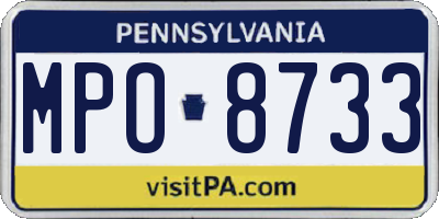 PA license plate MPO8733