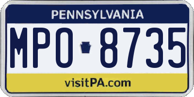 PA license plate MPO8735