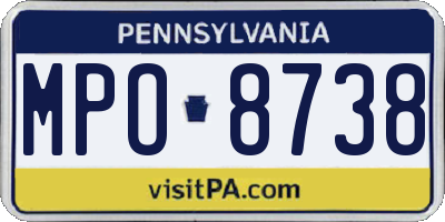 PA license plate MPO8738