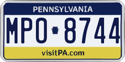 PA license plate MPO8744