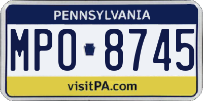 PA license plate MPO8745