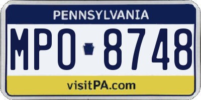 PA license plate MPO8748