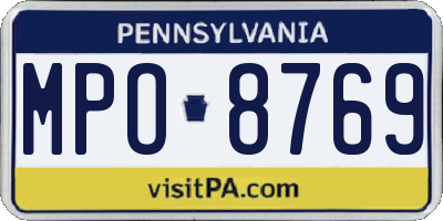 PA license plate MPO8769
