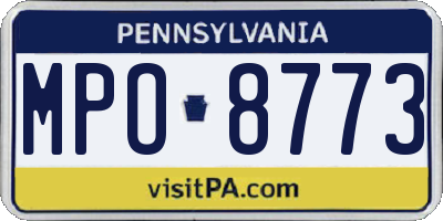 PA license plate MPO8773