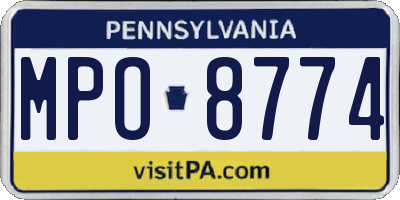 PA license plate MPO8774