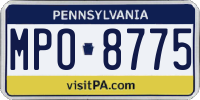 PA license plate MPO8775