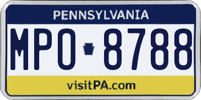 PA license plate MPO8788