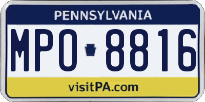 PA license plate MPO8816