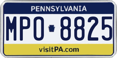 PA license plate MPO8825
