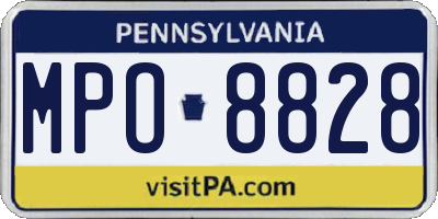PA license plate MPO8828