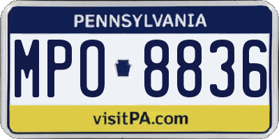PA license plate MPO8836