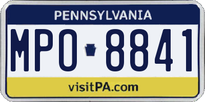 PA license plate MPO8841